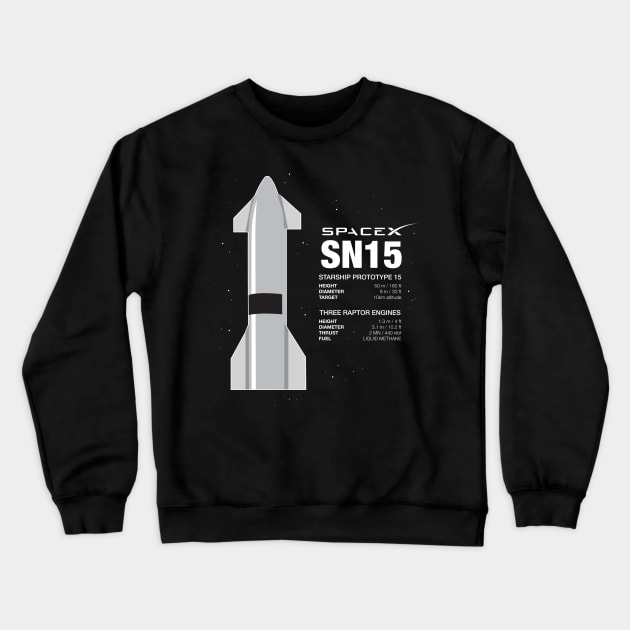 SPACE X SN15 Crewneck Sweatshirt by eternal sunshine